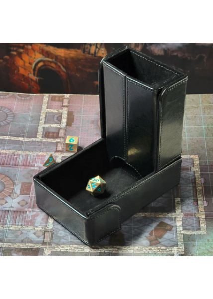 The Keep: Compact Magnetic Dice Tower and Dice Tray - black